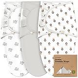 3-Pack Organic Baby Swaddle Sleep Sacks - Swaddles for Newborns, Infant 0-3 Months, Baby Girls, Boys, Soft & Snug Newborn Sleep Sack, Nursery Swaddling Blankets (The Wild 2)