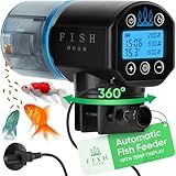 FISHNOSH Automatic Fish Feeder for Aquarium with Digital Thermometer - 2026 Auto Fish Food Dispenser Programmable, Vacation Feeder for Fish, Adjustable Portions, Auto Fish Feeder for Small & Big Tanks