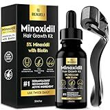 Beaueli Minoxidil Beard Growth Kit For Men and Women, Hair Loss and Hair Regrowth Treatments, Minoxidil 5%, Black