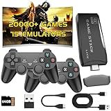 2025 New Retro Gaming Console, Game Stick, Retro Game Console with 20000+ Games & 15 Emulators, 4K HDMI Output, 2.4GHz Controllers for TV Plug and Play