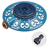Melnor 65102-AMZ Sprout Metal 8-Pattern Sprinkler and QuickConnect Product Adapter Amazon Bundle, Blueberry Blue