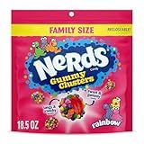 NERDS Gummy Clusters Candy, Rainbow, Crunchy and Gummy, 18.5 oz