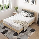 NapQueen 8 Inch Innerspring Full Size Medium Firm Memory Foam Mattress, Bed in a Box White