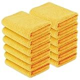 Amazon Basics Microfiber Car Drying Towels, Highly Absorbent, Lint Free, Scratch Free, Ultra-Soft, Car Detailing, Buffing and Polishing, 16" x 16", Yellow, 12-Pack