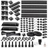 314 Piece Cord Organizer & Cable Management Set, All in One Desk and TV Cable Management Kit with Clips, Sleeves, Ties, Mounts for Home Office Perfect Tech Organizer Scissors & Travel Case Included