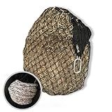hay chix Hay Net for Horses | Slow Feed Hay Bag Feeder | Marine-Grade UV Treated Nylon | Holds 4-6 Flakes | Half Bale Net | 1 3/4" Holes | Oat Rope Color