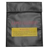 Zangc Lithium Battery Explosion-Proof Bag High Temperature Storage Protective Bag Safe Flame-Retardant Multi-Functional Fireproof Bag 18 * 23 Black 1PCS