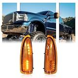 GSOWO 2 PCS LED Side Mirror Marker Lights for Fo-rd 2003-2007 F250 F350 F450 F550 Super Duty / 2000-2005 Excursion, LED Sequential Side Mirror Turn Signal Lamp Assembly, Amber Lens