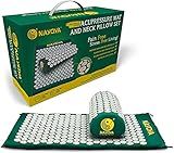 NAYOYA Neck and Back Pain Relief - Acupressure Mat and Neck Pillow Set - Relieves Stress and Sciatic Pain for Optimal Health and Wellness - Comes in a Carry Box with Handle for Storage and Travel