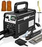 HONE Upgraded MINI Welding Machine, 205Amp Include 25 Rods Stick Welder with Lift Tig Welding, IGBT Inverter Mini Welder Machine 110v with Hot Start Arc Force Anti-Stick VRD for 1/16"-1/8" Rod.
