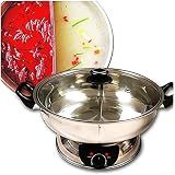Sonya 5.1L Electric Dual-Sided Hotpot, Stainless Steel Shabu Shabu Hot Pot