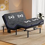 Amada Queen Adjustable Bed Frame and 10 Inch Cooling Gel Memory Foam Mattress Set, Massage, Head & Foot Incline, Wireless Remote, USB Ports, LED Night Light, Medium Firm Support