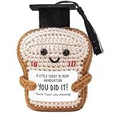 Crisky Handmade Funny Graduation Gifts for Her or Him, Positive Crochet Toast with Little Graduation Card and Grad Caps - You are Totally Amazing - Grad Gifts for College University Masters Degree