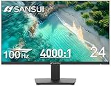 SANSUI Monitor 24 inch 100Hz Computer Monitor丨FHD 1080P PC Monitor丨HDMI丨FreeSync丨HDR丨Earphone Jack丨 Ergonomic Tilt for Home and Office