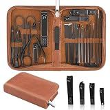 MINKINH Manicure Set Professional Nail Clipper Kit-26 Pieces,Brown