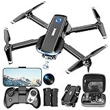 Drone with Camera 1080P HD FPV Foldable Drone for Adults and Beginners, RC Quadcopter with Gravity Control, One Key Take Off/Land, Optical Flow Positioning, 360° Flip, 3 Speed Mode, Waypoint Fly