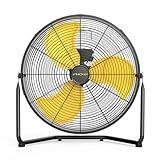 VINICAYA 20 Inch High Velocity Floor Fan, 3-Speed Industrial Shop Fan, High Velocity Heavy Duty Metal Fan for Workshop, Garage,Warehouse,Factory