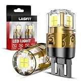 LASFIT 7443 7440 LED Bulbs Reverse Backup Light, 7444 7444na White T20 Daytime Running DRL Parking Lamp L-7440 W21W WY21W 6000K for Automotive Replacement, Plug and Play, Pack of 2