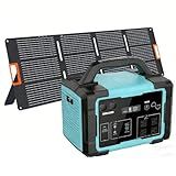 STARYLINE Solar Generator 1800W (3600W Surge) with 200W Solar Panel, 1024Wh LiFePO4 Portable Power Station Kit, 1.5H AC Fast Charge, Clean Energy for Home Backup, RV Camping, Emergency Outages
