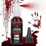 Halloween Fake Blood, Dark Red Realistic Washable Special Effects SFX,Fake Vampire Blood for Halloween Costume, Zombie,Vampire and Monster Makeup & Dress Up