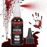 Halloween Fake Blood, Dark Red Realistic Washable Special Effects SFX,Fake Vampire Blood for Halloween Costume, Zombie,Vampire and Monster Makeup & Dress Up