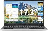 SGIN 17.3 Inch Laptop Computer, Windows 11 Laptops with Celeron I3 Processor, 4GB DDR3 128GB SSD, 60800mWh Battery, FHD IPS Display, HDMI, Type-C, Numpad, 5G WiFi, BT4.2, for Business and Students