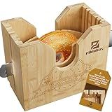 Piklohas 2025 Upgrade Bagel Slicer, Bamboo Bagel Cutter for Small and Large Bagels, Bread Slicer for Buns, English Muffins, 2 Adjustable Thickness, Anti-slip Mat, Ideal for Gift (No Knife)