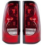 Boine Compatible With 2003 2004 2005 2006 Chevy Silverado 1500 2500 3500 Driver and Passenger Side Tail Light - Bulb and Harness Included