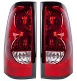 Boine Compatible With 2003 2004 2005 2006 Chevy Silverado 1500 2500 3500 Driver and Passenger Side Tail Light - Bulb and Harness Included