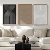 Large Framed Boho Black White Abstract Wall Art for Living Room, 24x36 In