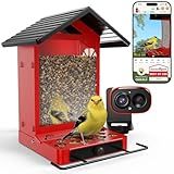 Richbird Smart Bird Feeder Camera with Vivid 2.5K Color Night Vision, Free AI Bird Identifier, Durable Squirrel-Resistant Metal Body, Solar Powered, Outdoor Gift for Mom Dad Birds Lovers