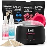 KoluaWax Waxing Kit Hair Removal For Men & Women Beginner Friendly - Black
