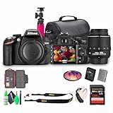 Nikon D3200 24.2MP DSLR Camera Kit with 18-55mm VR Zoom Lens – Full HD 1080p Video Capture, Fast 11-Point Autofocus System + 128GB Memory Card + Protective Memory Card Case + Camera Bag + More