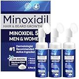 5% Minoxidil Foam for Men, Minoxidil for Men Foam, Minoxidil for Women Hair Growth with Biotin & Castor Oilfor Thicker, Fuller Hair, Fast-Absorbing Formula 180ML-3 Packs