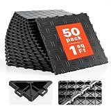 VEVOR Garage Floor Tiles 12 x 12 x 0.53 inch, Interlocking Design Ease of Installation Double-Sided Texture Non-Slip Sturdiness, for Garages, Basements, Repair Shops, Black, 50 Pack