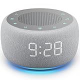 Buffbee Alarm Clock with Sound Machine for Bedrooms – 2-in-1 White Noise Machine for Sleep, Gentle Wake-Up with Soft Alarm Sounds, Ambient Night Light, Plug-in, Sleep Better, Wake Gently
