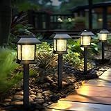 Greluna Solar Lights Outdoor,12 Pack 3000K Waterproof Auto On/Off Solar Pathway Lights for Your Garden, Landscape, Path, Yard, Patio, Driveway,Walkway Decor