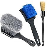 Eomarce Tire Brushes for Cleaning Tires, Car Wheel Brushes for Cleaning Wheels, Rim Cleaner Brush for Car Detailing, Premium Wheel Cleaner Brush Kit Safe for Cars, Trucks, SUVs, RVs, Motorcycles