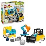 LEGO DUPLO Town 3 in 1 Construction Vehicles Toys for Toddlers - Learning & Pretend Play Set for Boys & Girls, Ages 2+ - Building Blocks for Fine Motor Skills Practice - Gift for Birthdays - 10475