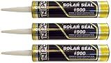 NPC #900 Solar Seal 3 Pack- for Metal Roofing Flashing/Panels, Vinyl and Fiber Cement Siding, Fiberglass, Cedar, Brick & Masonry, Sky Lights, Sun Rooms, Truck RV Trailers, Flashing (3, White)