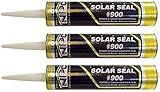 NPC #900 Solar Seal 3 Pack- for Metal Roofing Flashing/Panels, Vinyl and Fiber Cement Siding, Fiberglass, Cedar, Brick & Masonry, Sky Lights, Sun Rooms, Truck RV Trailers, Flashing (3, White)