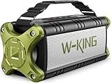 W-KING Bluetooth Speaker, 90W Max Portable Loud Speakers Wireless, IPX6 Waterproof Outdoor Speaker, 50W Deep Bass/2 Powerful Subwoofer/40H/Power Bank/Dual Pairing/EQ/TF/AUX/NFC for Camping,Pool,Party