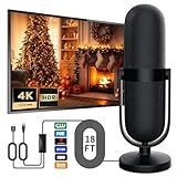 TV Antenna for Smart TV Indoor 1200+ Miles Long Range Reception HD Digital TV Antenna for Local Channels Supports 4K 1080p with Amplifier Signal Booster and 18ft HD Coax Cable (Black)