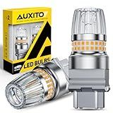 AUXITO Latest 3157 LED Bulb Amber, 3157A LED Turn Signal Bulb, 700% Brighter 3156 3057 4157 3457 4057 4114 LED Bulbs with Projector for Parking DRL Reverse Tail Brake Blinker Marker Light, Pack of 2