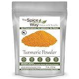 The Spice Way Turmeric Powder - (8 oz) powdered ground tumeric root (curcuma) - Great turmeric root fresh for curries, soups, teas, masala, and golden milk or tumeric powder for skin