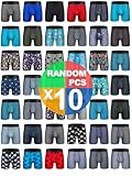 CONKEND Mens Underwear Cotton Boxer Briefs Comfy Breathable No Ride up Underwear Tagless Wide Waistband Boxer Briefs 10 Pack M
