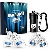 Reure High Fidelity Concert Ear Plugs, Noise Cancelling Silicone Ear Plugs 2 Pairs Great for Concerts Loud Music, Musicians, Motorcycles, Airplanes, Raves, Hearing Protection -23 dB