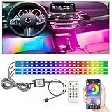 STONEBANKS 5.7FT LED Interior Light for Car, 48LEDs RGB USB Under Dash Lighting, Footwell Neon Internal Lights Kit, Smart APP and Remote Dual Control, Multicolor Music and Mic Mode