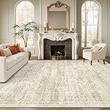 Soalmost Washable Area Rug 8x10, Large Soft Rugs for Living Room Vintage Beige Carpet 8x10 Area Rugs for Bedroom Dining Room Non-Slip Stain Resistant Under Table Rug