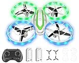 Mini Drone for Kids Beginners, RC Quadcopter Drone with Colorful Light, One Key Start, Altitude Hold, Headless Mode, 3D Flips, Indoor RC Helicopter Toy for Boys and Girls